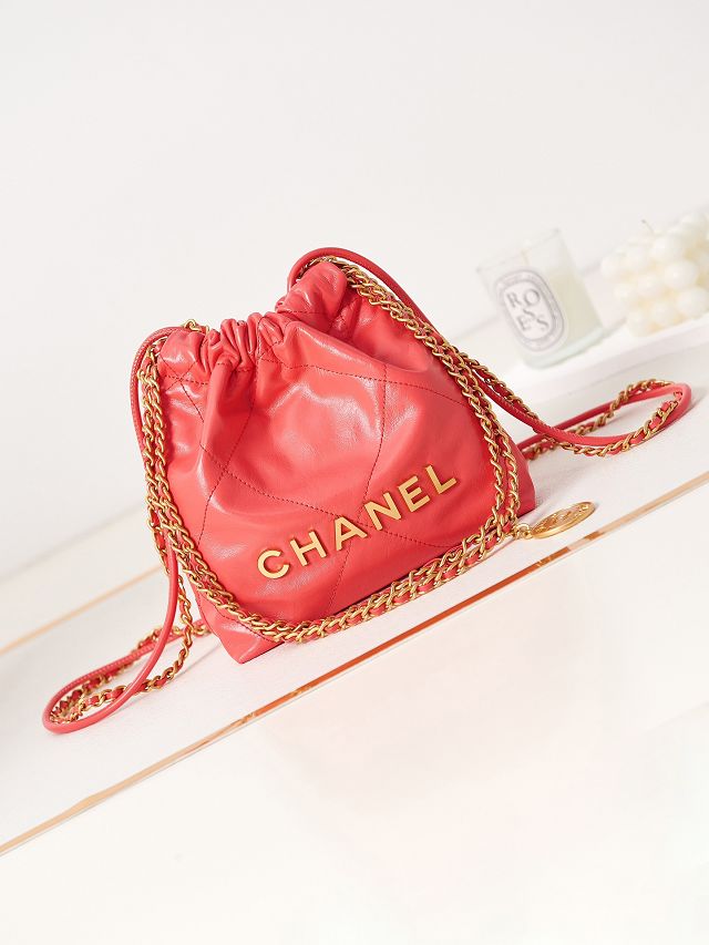 2023 CC original calfskin 22 mini handbag AS3980 red