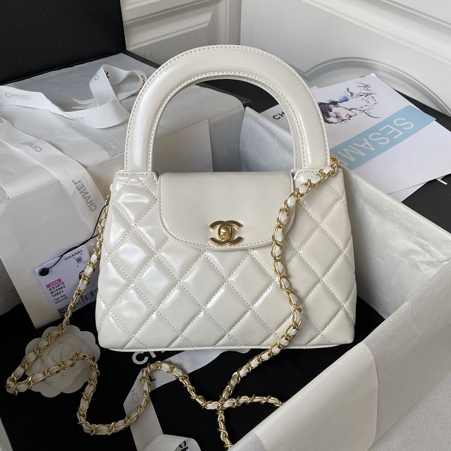 2023 CC original lambskin top handle bag AS3970 white