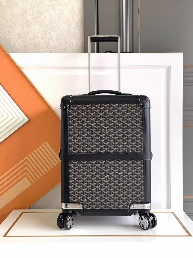 Goyard handmade original canvas&calfskin bourget trolley case GY0033 black