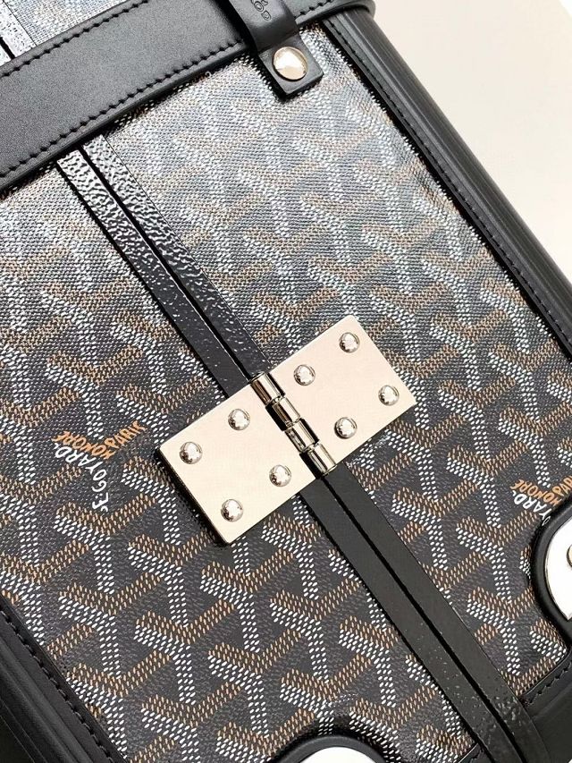 Goyard handmade original canvas&calfskin bourget trolley case GY0033 black