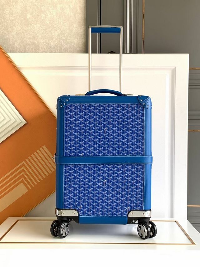 Goyard handmade original canvas&calfskin bourget trolley case GY0033 blue