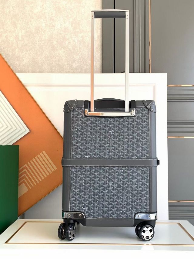 Goyard handmade original canvas&calfskin bourget trolley case GY0033 grey