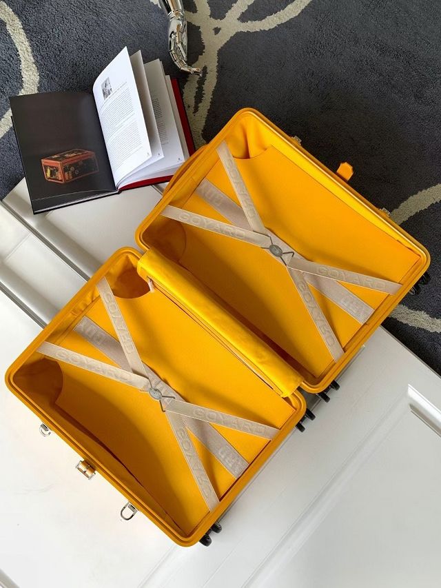 Goyard handmade original canvas&calfskin bourget trolley case GY0033 yellow