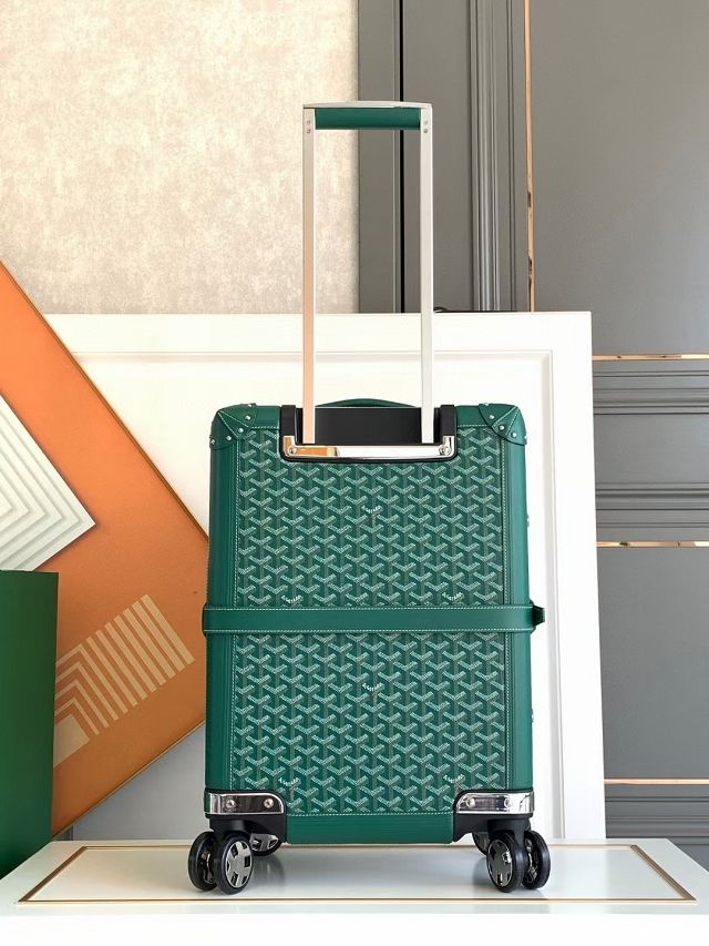 Goyard handmade original canvas&calfskin bourget trolley case GY0033 green