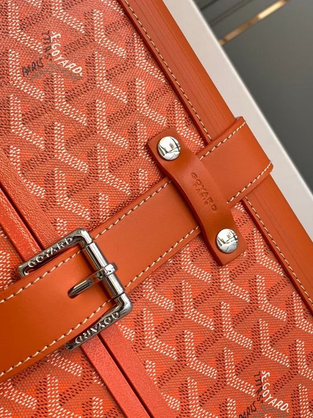 Goyard handmade original canvas&calfskin bourget trolley case GY0033 orange