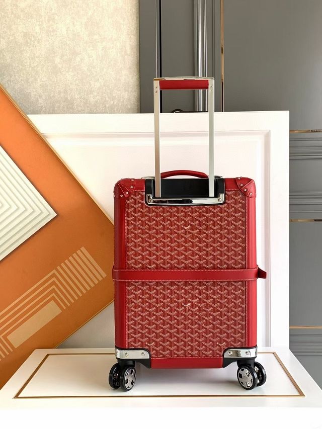 Goyard handmade original canvas&calfskin bourget trolley case GY0033 red