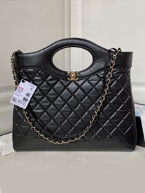 2023 CC original calfskin 31 large shopping bag AS1010 black