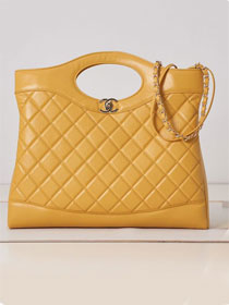 2023 CC original calfskin 31 large shopping bag AS1010 yellow