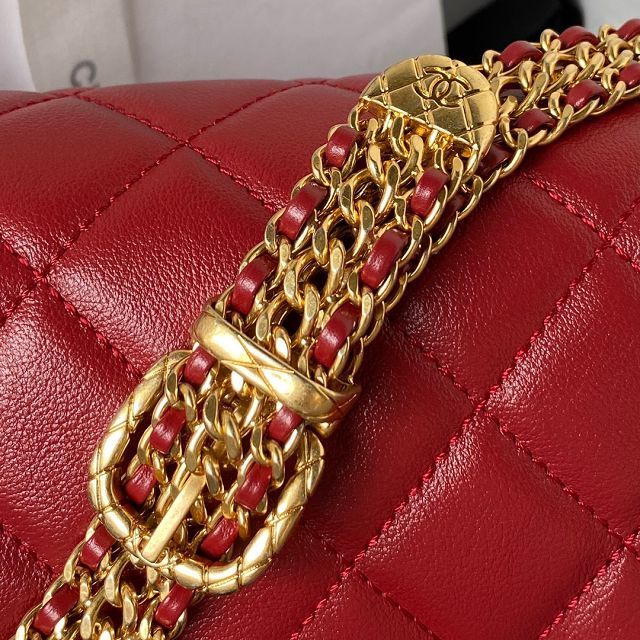 2023 CC original calfskin flap handbag AS3994 red