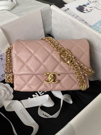 2023 CC original calfskin small flap handbag AS3984 pink