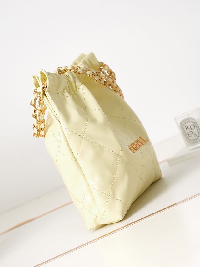 2023 CC original calfskin 22 small handbag AS3260 light yellow