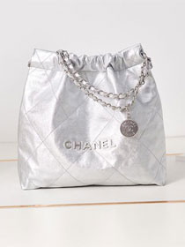 2023 CC original calfskin 22 small handbag AS3260 silver
