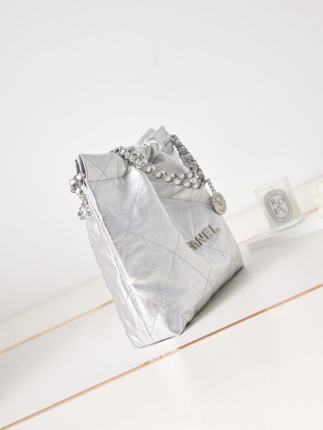 2023 CC original calfskin 22 small handbag AS3260 silver