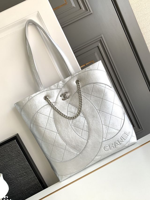 2023 CC original calfskin hobo handbag AS3715 silver