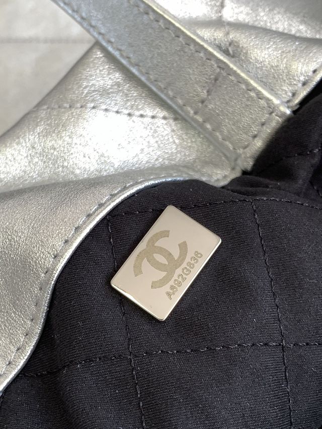 2023 CC original calfskin small 22 backpack AS3859 silver