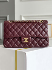 CC original lambskin medium flap bag A01112 burgundy