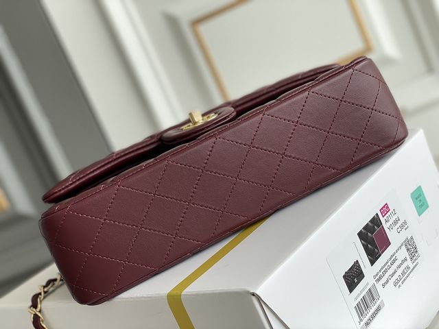 CC original lambskin medium flap bag A01112 burgundy