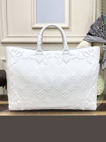 Louis vuitton original calfskin sac plat tote bag M21841 white