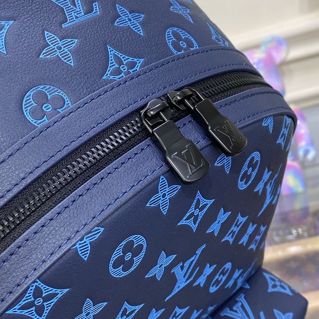 Louis vuitton original calfskin discovery backpack M46557 blue