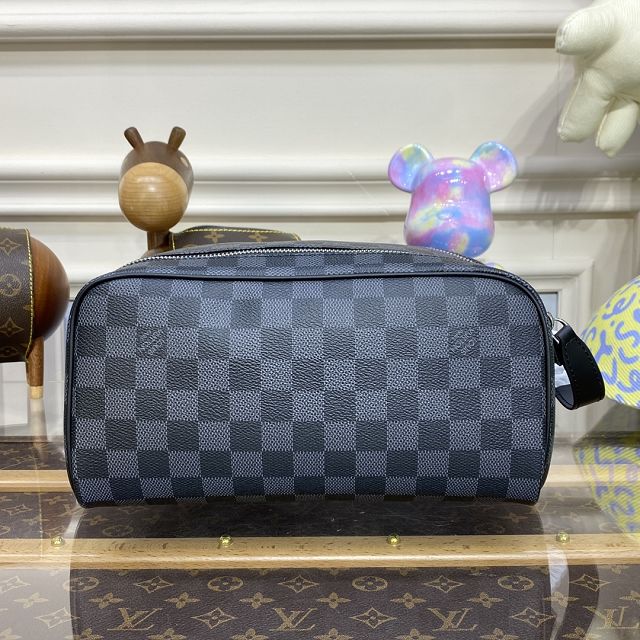 Louis vuitton original damier graphite dopp kit toiletry pouch N40126