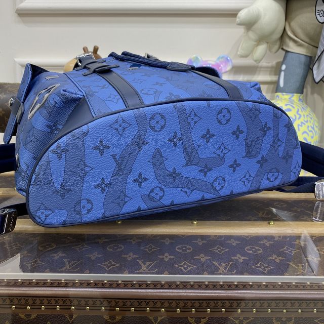 Louis vuitton original monogram canvas christopher backpack mm M22636 blue