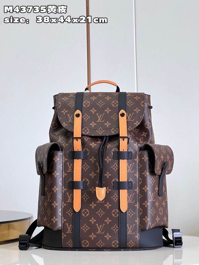 Louis vuitton original monogram canvas christopher backpack MM M43735 yellow