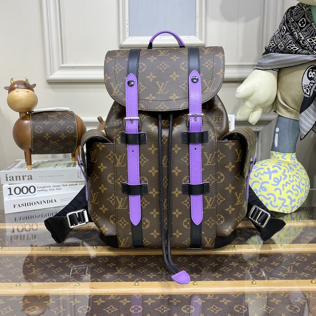 Louis vuitton original monogram canvas christopher backpack pm M46247 purple