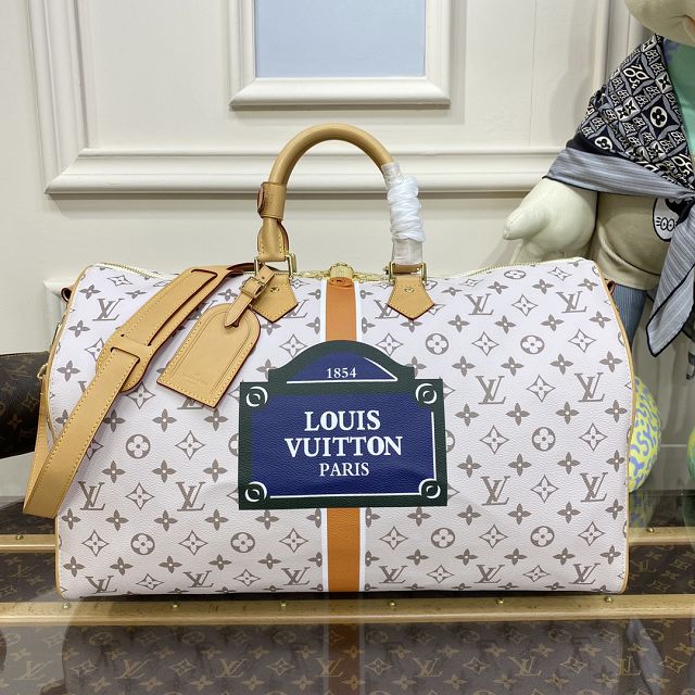 Louis vuitton original monogram canvas keepall 50 M41416 white