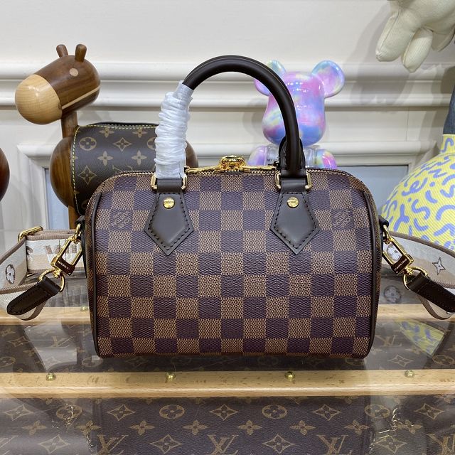 Louis vuitton original damier ebene speedy 20 M40489 coffee