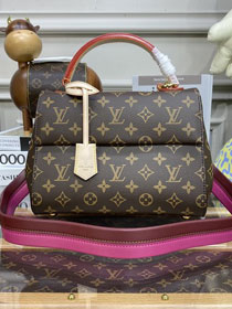 Louis vuitton original monogram canvas cluny BB handbag M42738 rose red