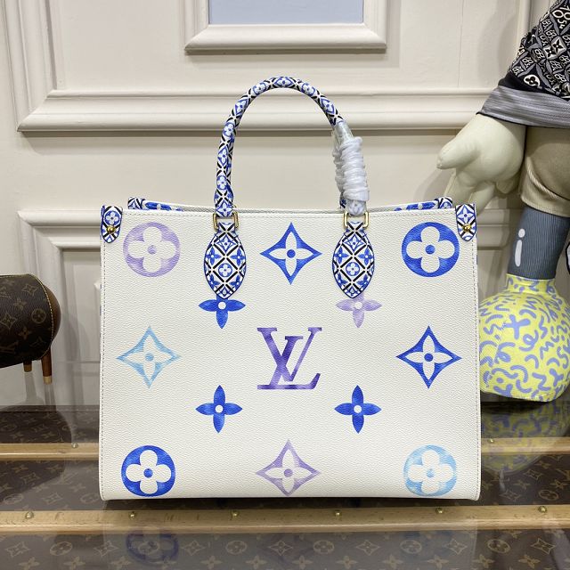 2023 Louis vuitton original monogram canvas onthego MM M22975 blue