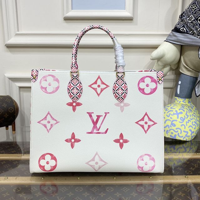 2023 Louis vuitton original monogram canvas onthego MM M22975 pink