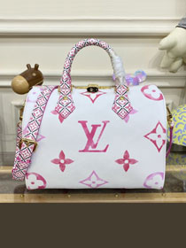 2023 Louis vuitton original monogram canvas speedy 25 M23073 pink