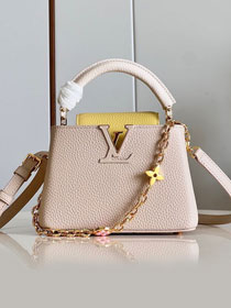 Louis vuitton original calfskin capucines mini handbag M22375 beige