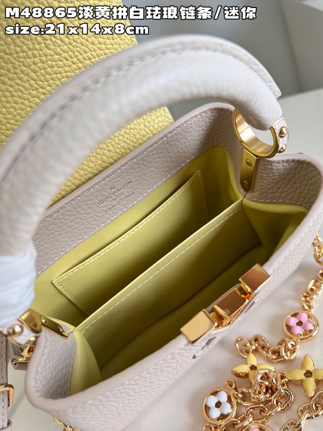 Louis vuitton original calfskin capucines mini handbag M22375 beige