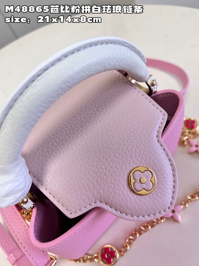 Louis vuitton original calfskin capucines mini handbag M22375 light pink