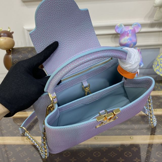 Louis vuitton original calfskin capucines BB handbag M20815 light purple