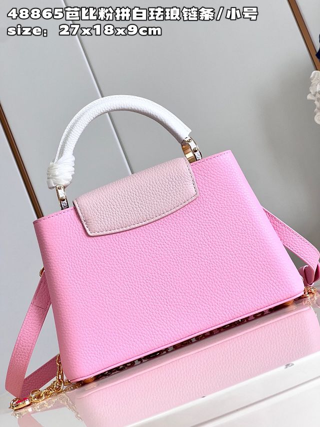 Louis vuitton original calfskin capucines BB handbag M20815 pink