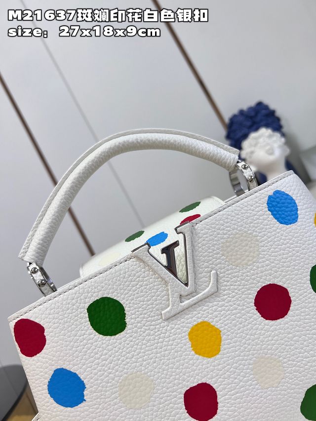 Louis vuitton original calfskin capucines BB handbag M21637 white