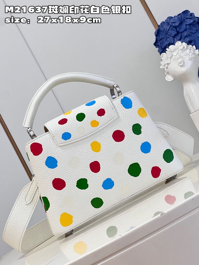 Louis vuitton original calfskin capucines BB handbag M21637 white