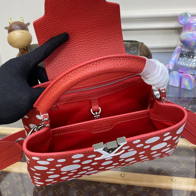Louis vuitton original calfskin capucines BB handbag M21691 red