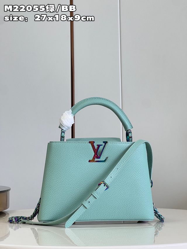 Louis vuitton original calfskin capucines BB handbag M22055 blue