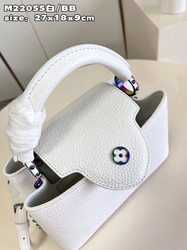 Louis vuitton original calfskin capucines BB handbag M22055 white