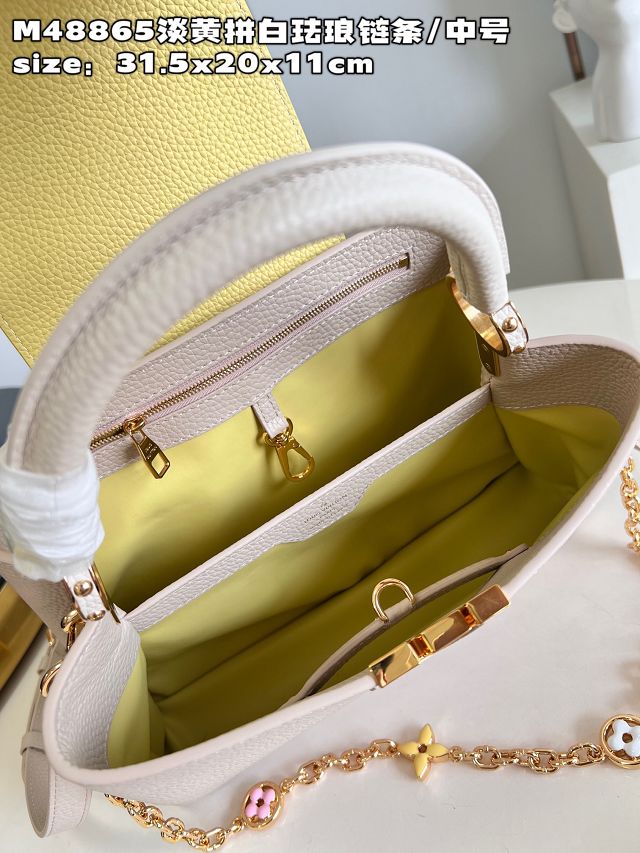 Louis vuitton original calfskin capucines MM handbag M22512 beige