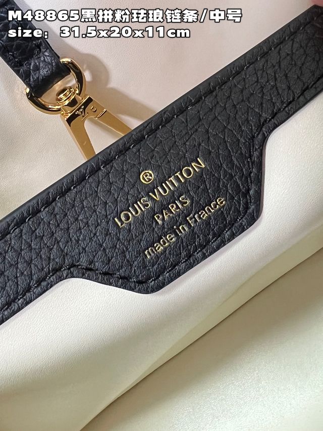 Louis vuitton original calfskin capucines MM handbag M22512 black