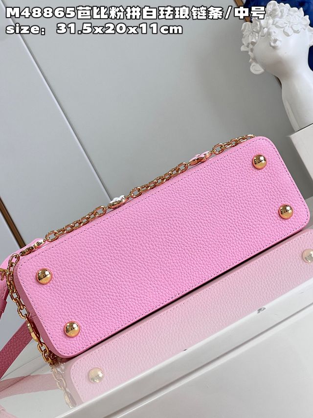 Louis vuitton original calfskin capucines MM handbag M22512 light pink