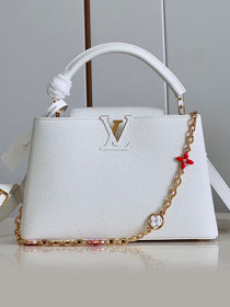 Louis vuitton original calfskin capucines MM handbag M22512 white