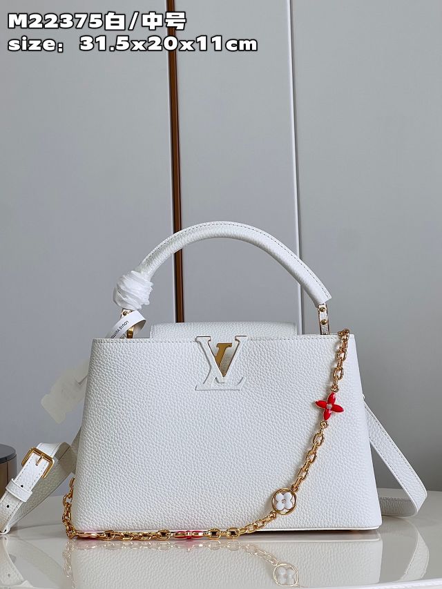 Louis vuitton original calfskin capucines MM handbag M22512 white