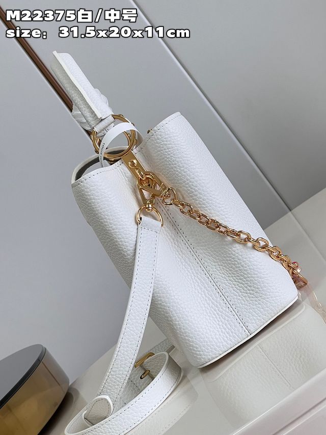 Louis vuitton original calfskin capucines MM handbag M22512 white