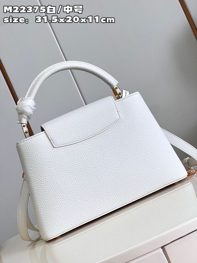 Louis vuitton original calfskin capucines MM handbag M22512 white